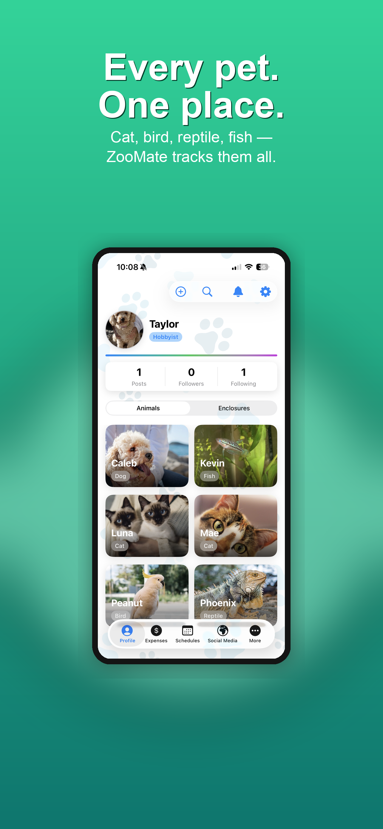 ZooMate home screen